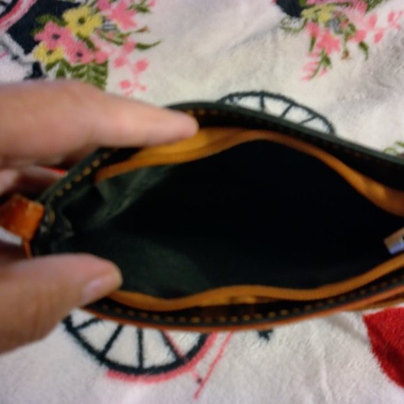 Vera Pelle Crossbody Bag Made in Italy Leather Zipper Front Nice - Picture 8 of 12